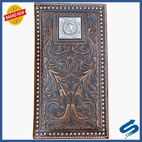Men's Leather Wallet with 11 Card Slots & ID Window Western Style